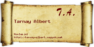 Tarnay Albert névjegykártya